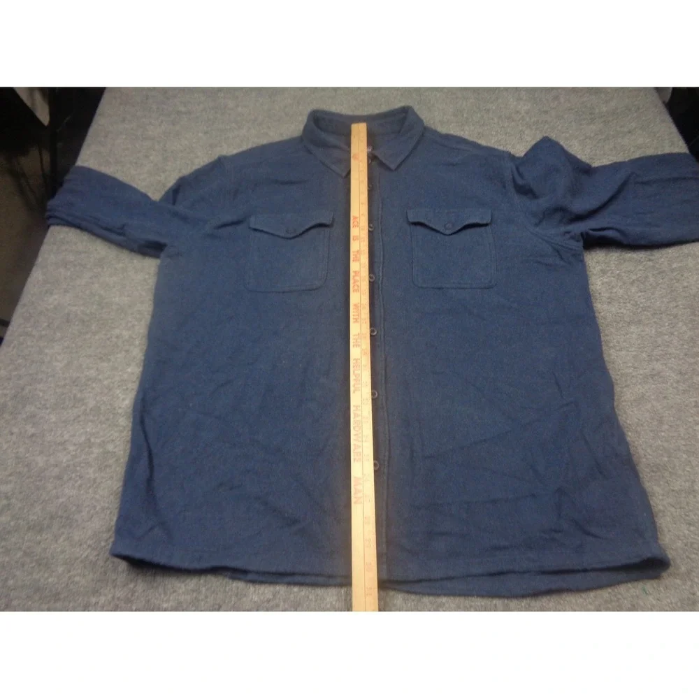 Patagonia Fjord Heavy Flannel Shirt Mens XXL‎ Navy Blue Cotton Long Sleeve